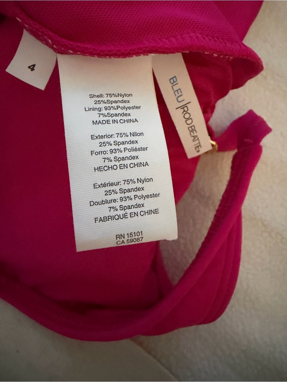 Bleu by Rod Beattie Let’s Get Knotty Plunge One Piece Swimsuit Pink Size 4 - Picture 5 of 6